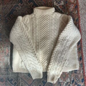 EUC Vintage 100% Wool Mockneck Fisherman’s Sweater